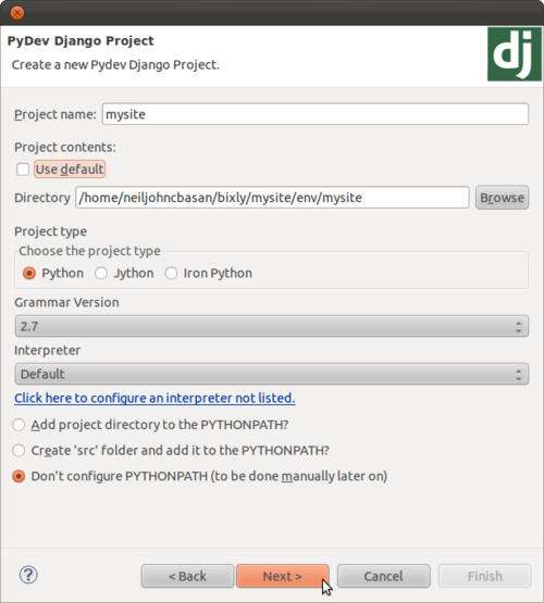 Setting Up Eclipse for Python / Django Development